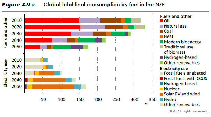 global total final consumption by fuel in the NZE