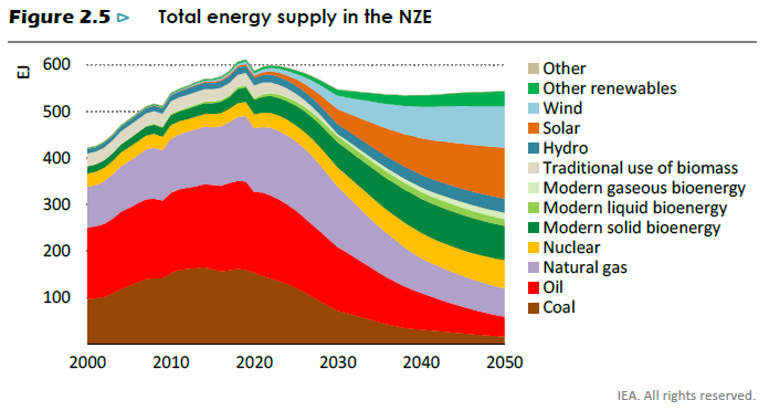total energy supply in the NZE